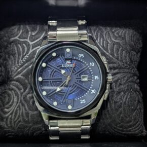LUNOZ – Luxury Blue Dial Quartz Wrist Watch | Premium Stainless Steel Men's Watch