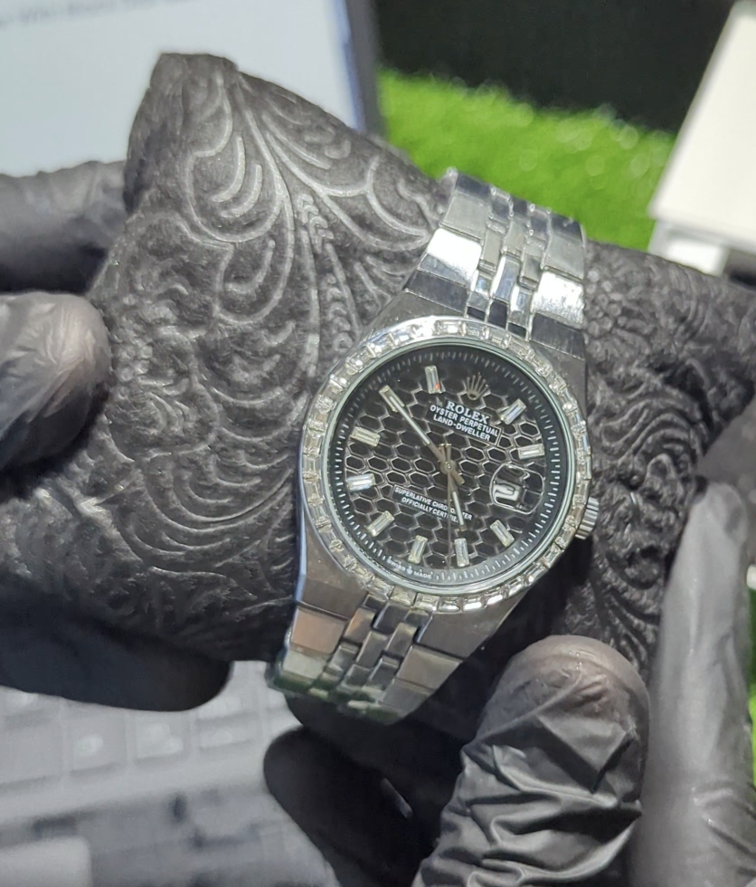 ROLEX Oyster Perpetual Land-Dweller Diamond Bezel – Stainless Steel Luxury Watch (Black Dial) - Image 3