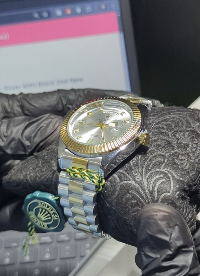 Rolex Luxury Watch Oyster Perpetual Day-Date Two-Tone (Silver Dial, Gold & Stainless Steel) - Image 4